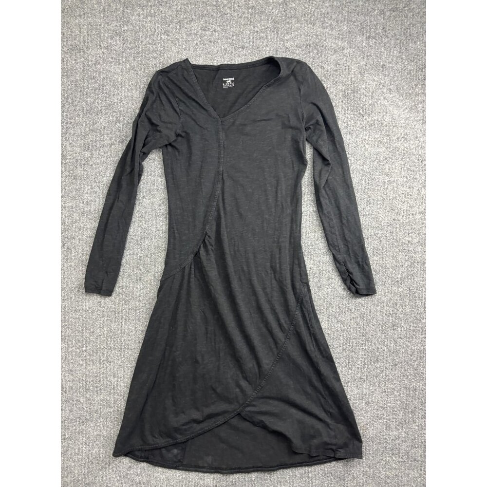 Toad&Co Dress Womens XS Gray Long Sleeve Wrap Tulip Hem Jersey Knit Knee Length